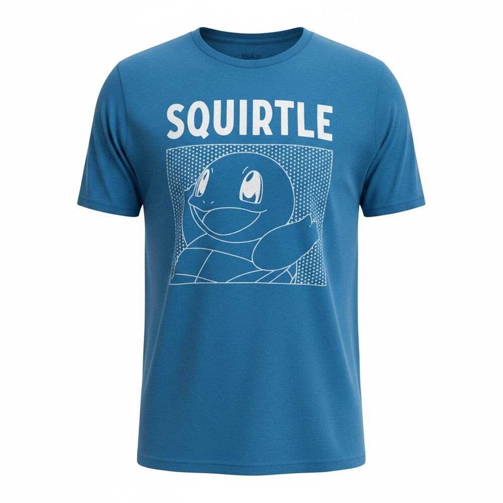 Pokémon Squirtle Comic Box Teal Graphic T-Shirt sz XL